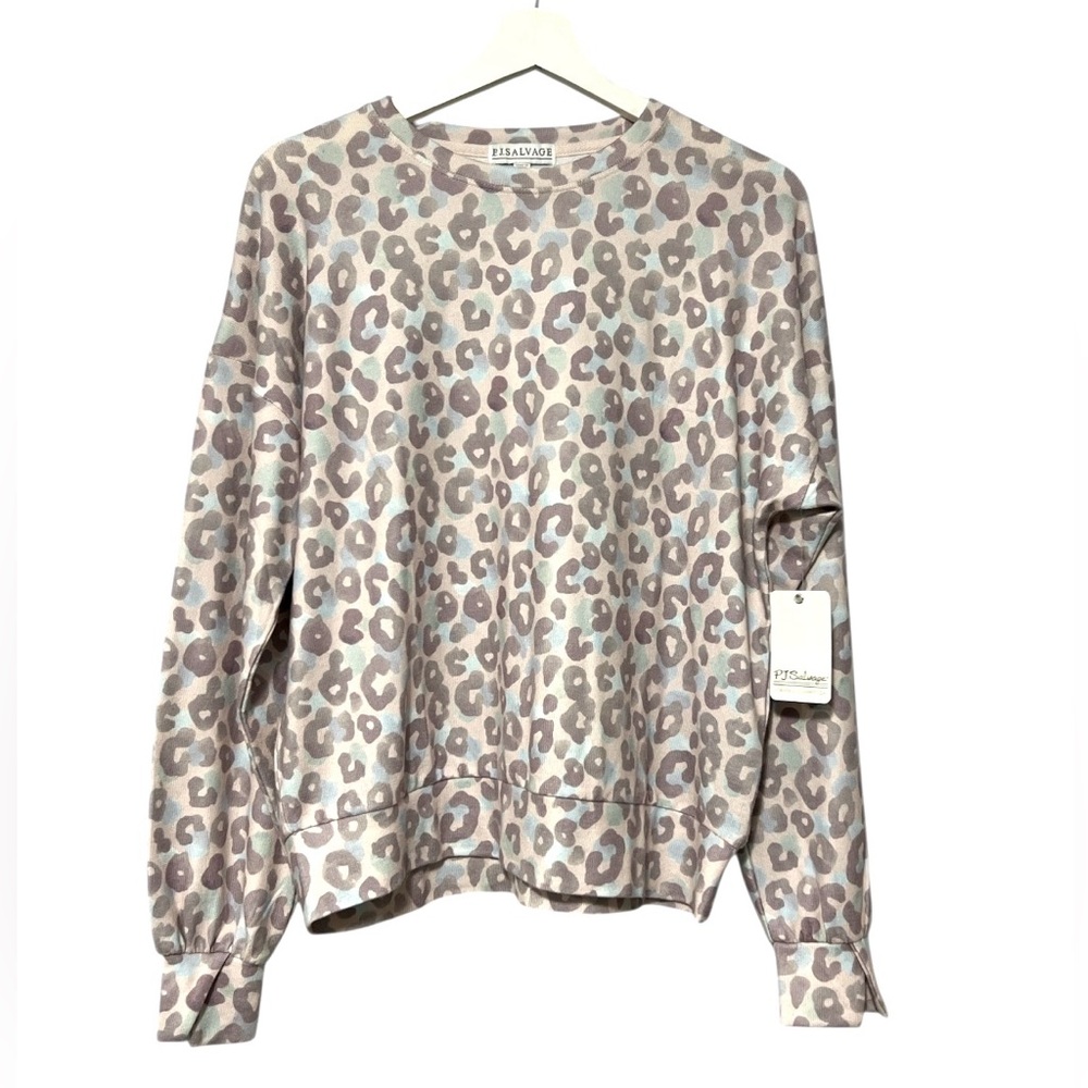 🆕 PJ SALVAGE Leopard Print Pajama Top